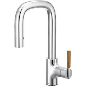 imageMoen Tenon Chrome One Handle Modern Bar Pulldown Faucet S64001
