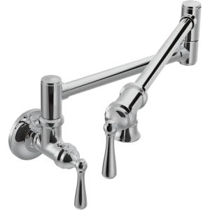 imageMoen Traditional Oil Rubbed Bronze Wall Mount Swing Arm Folding Pot Filler Kitchen Faucet S664ORBChrome