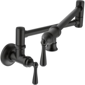 imageMoen Traditional Oil Rubbed Bronze Wall Mount Swing Arm Folding Pot Filler Kitchen Faucet S664ORBMatte Black