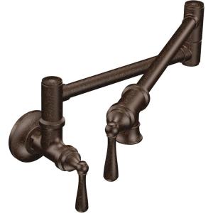 imageMoen Traditional Oil Rubbed Bronze Wall Mount Swing Arm Folding Pot Filler Kitchen Faucet S664ORBOil Rubbed Bronze
