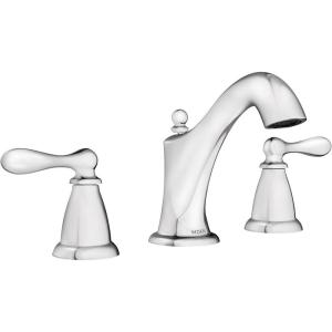 imageMoen WS84440SRN TwoHandle High Arc Bathroom Faucet Spot Resist Brushed NickelChrome