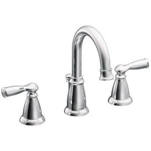 imageMoen WS84924SRN TwoHandle High Arc Bathroom Faucet Spot Resist Brushed NickelChrome
