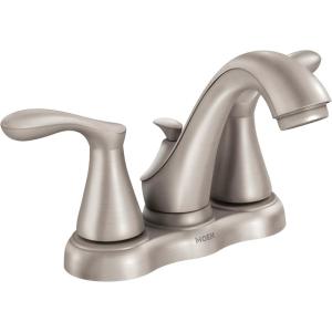 imageMoen WS84944SRN Varese TwoHandle Lavatory Faucet Spot Resist Brushed Nickel