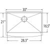 imageMoen G18121 Prep 18Gauge Steel Undermount Farmhouse Apron Front Single Bowl Kitchen Sink 30Inch x 21Inch Stainless Steel