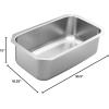 imageMoen GS18165B 18000 Series 30inch 18 Gauge Undermount Single Bowl Stainless Steel Kitchen Sink 9inch DepthSatin Stainless