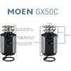 imageMoen GX50C Disposer Prep Series 12 HP Continuous Feed Garbage Disposal with Sound Reduction Power Cord Included