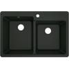 imageMoen Host Black Granite 33Inch Wide x 95Inch Deep Dual Mount Double Bowl Kitchen Sink GGB3024B