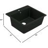 imageMoen Host Black Granite 33Inch Wide x 95Inch Deep Dual Mount Single Bowl Kitchen Sink GGB3026BBlack