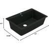 imageMoen Host Black Granite 33Inch Wide x 95Inch Deep Dual Mount Single Bowl Kitchen Sink GGB3026BBlack