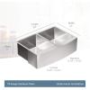 imageMoen Prep 18Gauge Stainless Steel Undermount Farmhouse Apron Front 30quot x 21quot Double Bowl Kitchen Sink G18220