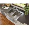 imageMoen Prep 18Gauge Stainless Steel Undermount Farmhouse Apron Front 30quot x 21quot Double Bowl Kitchen Sink G18220
