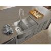 imageMoen Prep 18Gauge Stainless Steel Undermount Farmhouse Apron Front 30quot x 21quot Double Bowl Kitchen Sink G18220