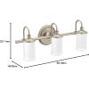 imageMoen YB6463CH Belfield 3Light DualMount Bath Bathroom Vanity Fixture with Frosted Glass ChromeBrushed Nickel