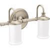 imageMoen YB6463CH Belfield 3Light DualMount Bath Bathroom Vanity Fixture with Frosted Glass ChromeBrushed Nickel