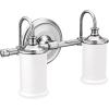 imageMoen YB6463CH Belfield 3Light DualMount Bath Bathroom Vanity Fixture with Frosted Glass ChromeChrome