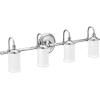 imageMoen YB6463CH Belfield 3Light DualMount Bath Bathroom Vanity Fixture with Frosted Glass ChromeChrome