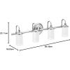 imageMoen YB6463CH Belfield 3Light DualMount Bath Bathroom Vanity Fixture with Frosted Glass ChromeChrome