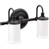 imageMoen YB6463CH Belfield 3Light DualMount Bath Bathroom Vanity Fixture with Frosted Glass ChromeMatte Black