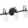 imageMoen YB6463CH Belfield 3Light DualMount Bath Bathroom Vanity Fixture with Frosted Glass ChromeMatte Black