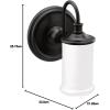 imageMoen YB6463CH Belfield 3Light DualMount Bath Bathroom Vanity Fixture with Frosted Glass ChromeMatte Black