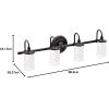 imageMoen YB6463CH Belfield 3Light DualMount Bath Bathroom Vanity Fixture with Frosted Glass ChromeMatte Black
