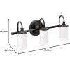 imageMoen YB6463CH Belfield 3Light DualMount Bath Bathroom Vanity Fixture with Frosted Glass ChromeMatte Black