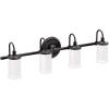 imageMoen YB6463CH Belfield 3Light DualMount Bath Bathroom Vanity Fixture with Frosted Glass ChromeMatte Black