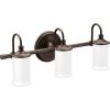 imageMoen YB6463CH Belfield 3Light DualMount Bath Bathroom Vanity Fixture with Frosted Glass ChromeOilRubbed Bronze