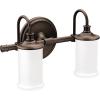 imageMoen YB6463CH Belfield 3Light DualMount Bath Bathroom Vanity Fixture with Frosted Glass ChromeOilRubbed Bronze