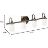 imageMoen YB6463CH Belfield 3Light DualMount Bath Bathroom Vanity Fixture with Frosted Glass ChromeOilRubbed Bronze