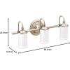 imageMoen YB6463CH Belfield 3Light DualMount Bath Bathroom Vanity Fixture with Frosted Glass ChromePolished Nickel