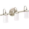 imageMoen YB6463CH Belfield 3Light DualMount Bath Bathroom Vanity Fixture with Frosted Glass ChromePolished Nickel