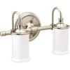 imageMoen YB6463CH Belfield 3Light DualMount Bath Bathroom Vanity Fixture with Frosted Glass ChromePolished Nickel