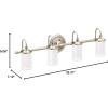 imageMoen YB6463CH Belfield 3Light DualMount Bath Bathroom Vanity Fixture with Frosted Glass ChromePolished Nickel