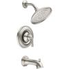 imageMoen 82850SRN Wetherly PosiTemp Tub and Shower with Valve Included Spot Resist Brushed Nickel
