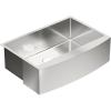 imageMoen G18121 Prep 18Gauge Steel Undermount Farmhouse Apron Front Single Bowl Kitchen Sink 30Inch x 21Inch Stainless Steel