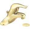 imageMoen L4621P Chateau OneHandle LowArc Bathroom Faucet with Drain Assembly Polished BrassPolished Brass