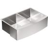 imageMoen Prep 18Gauge Stainless Steel Undermount Farmhouse Apron Front 30quot x 21quot Double Bowl Kitchen Sink G18220