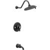 imageMoen TS32104BG Weymouth PosiTemp Tub and Shower Trim Kit Valve Required including 9Inch 2Spray Rainshower Brushed GoldMatte Black
