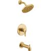 imageMoen UT2263EPBL CIA Collection MCORE 2Series Eco Performance 1Handle Tub and Shower Trim Kit Valve Required Matte BlackBrushed Gold