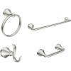 imageMoen Y1394BN Wellton 4Piece Bathroom Accessory Collection Includes Towel Ring Robe Hook Towel Bar and Pivoting Toilet Paper Holder Brushed Nickel