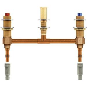 imageMoen 4798 MPact Two Handle Roman Tub Valve with 10Inch Centers 12Inch PEX and 12Inch Cold Expansion PEX Adapters