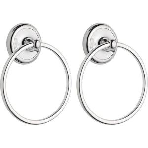 imageMoen 5386CH Yorkshire Wall Mounted Bathroom Hand Towel Holder Ring Small Chrome1 Count Pack of 2