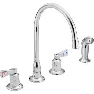 imageMoen 8242 Commercial MDura Kitchen Faucet with Side Spray with 25Inch handles 22 gpm
