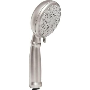 imageMoen Banbury Chrome 5Spray Hand Shower with Hose and Bracket 4Inch Diameter 23046Spot Resist Brushed Nickel
