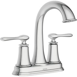 imageMoen Ellicott Chrome TwoHandle Centerset Bathroom Faucet with Drain Assembly 84092