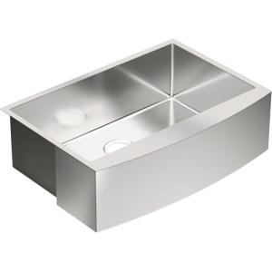 imageMoen G18121 Prep 18Gauge Steel Undermount Farmhouse Apron Front Single Bowl Kitchen Sink 30Inch x 21Inch Stainless Steel