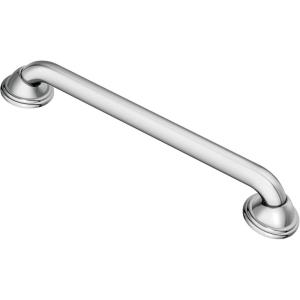 imageMoen LR8724D2CH Bathroom Safety 24Inch Designer Stainless Steel Grab Bar with Concealed Screws ChromeChrome