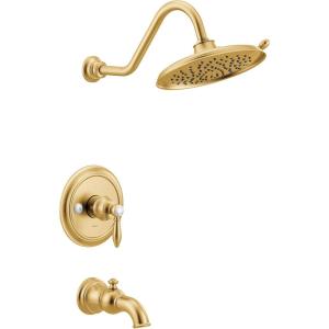 imageMoen UTS33103BG Weymouth MCORE 3Series 1Handle Tub and Shower Trim Kit Valve Required Brushed GoldBrushed Gold