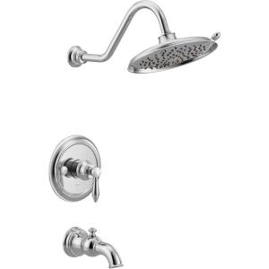imageMoen UTS33103BG Weymouth MCORE 3Series 1Handle Tub and Shower Trim Kit Valve Required Brushed GoldChrome